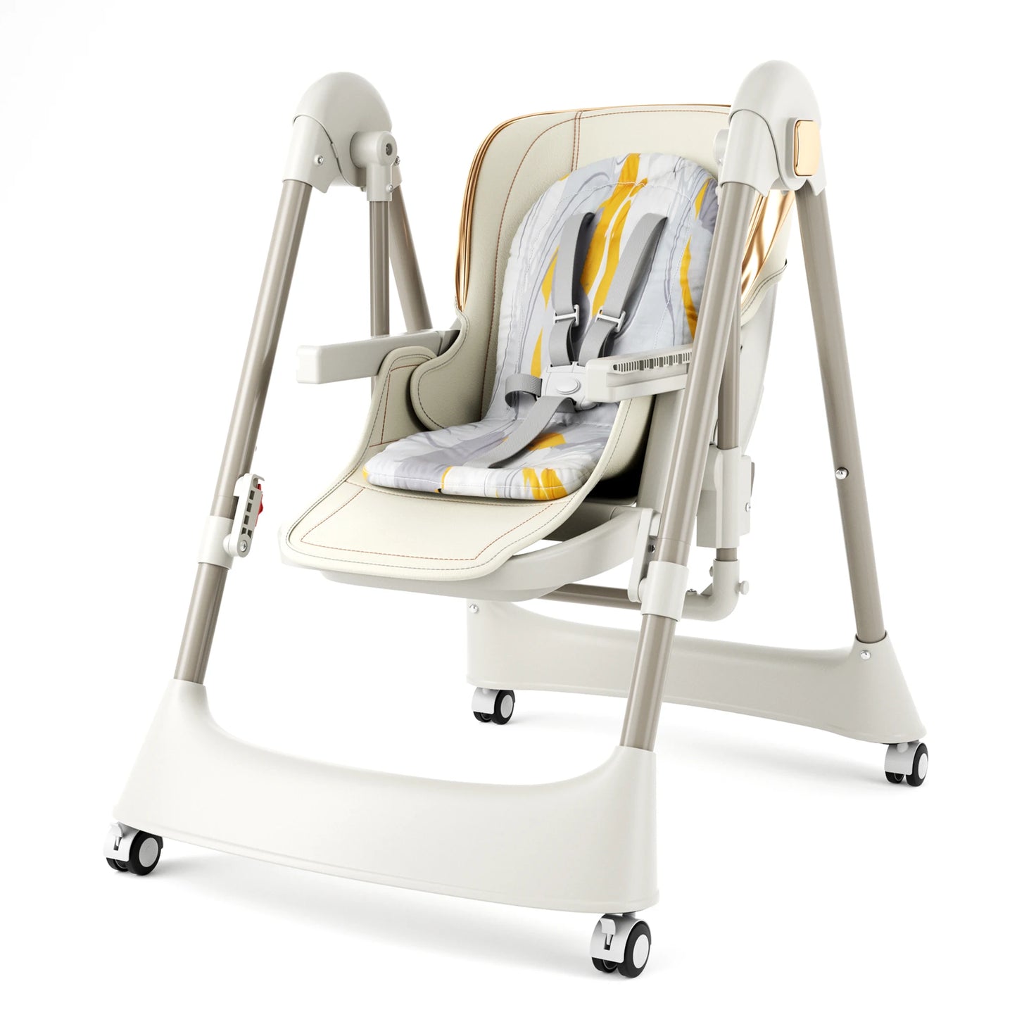 6-in-1 Baby High Chair Swing Combo With 6 Heights Wheels