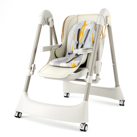 6-in-1 Baby High Chair Swing Combo With 6 Heights Wheels