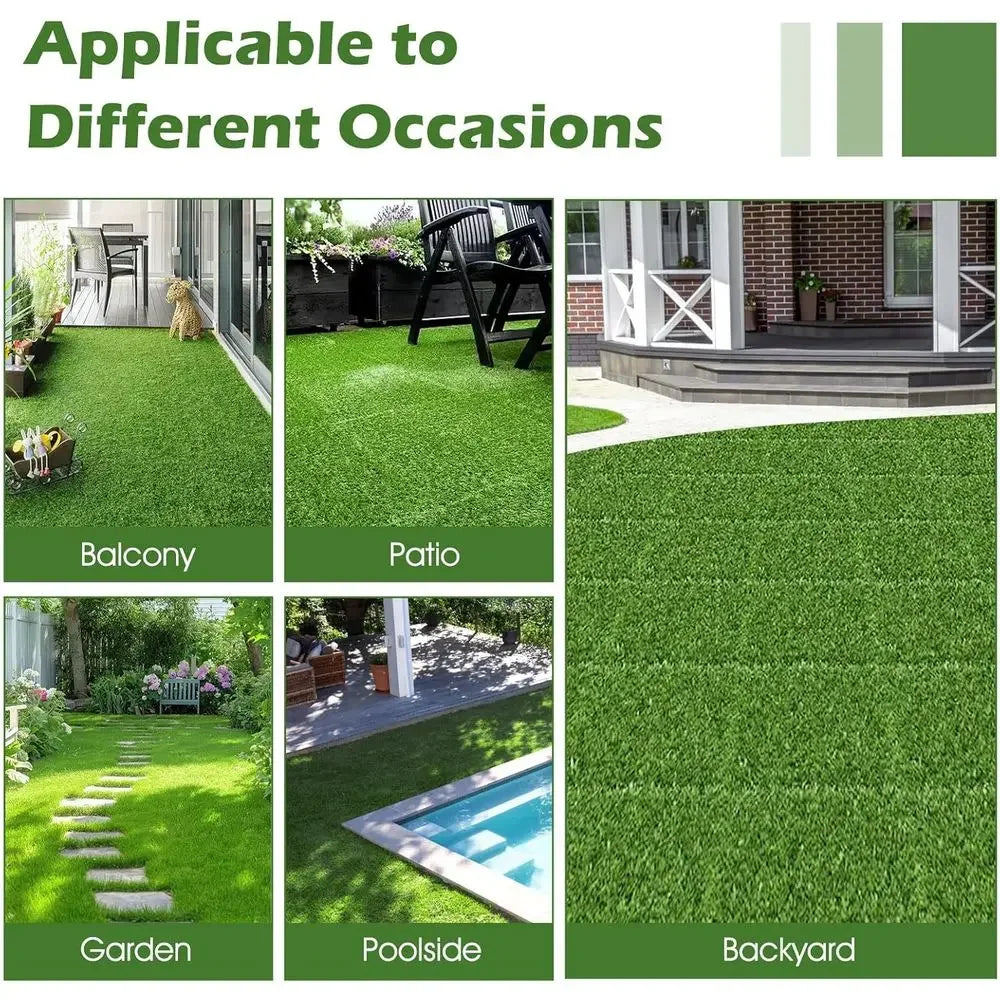 Interlocking Artificial Grass Tiles 30 Piece For Indoor And Outdoor Flooring