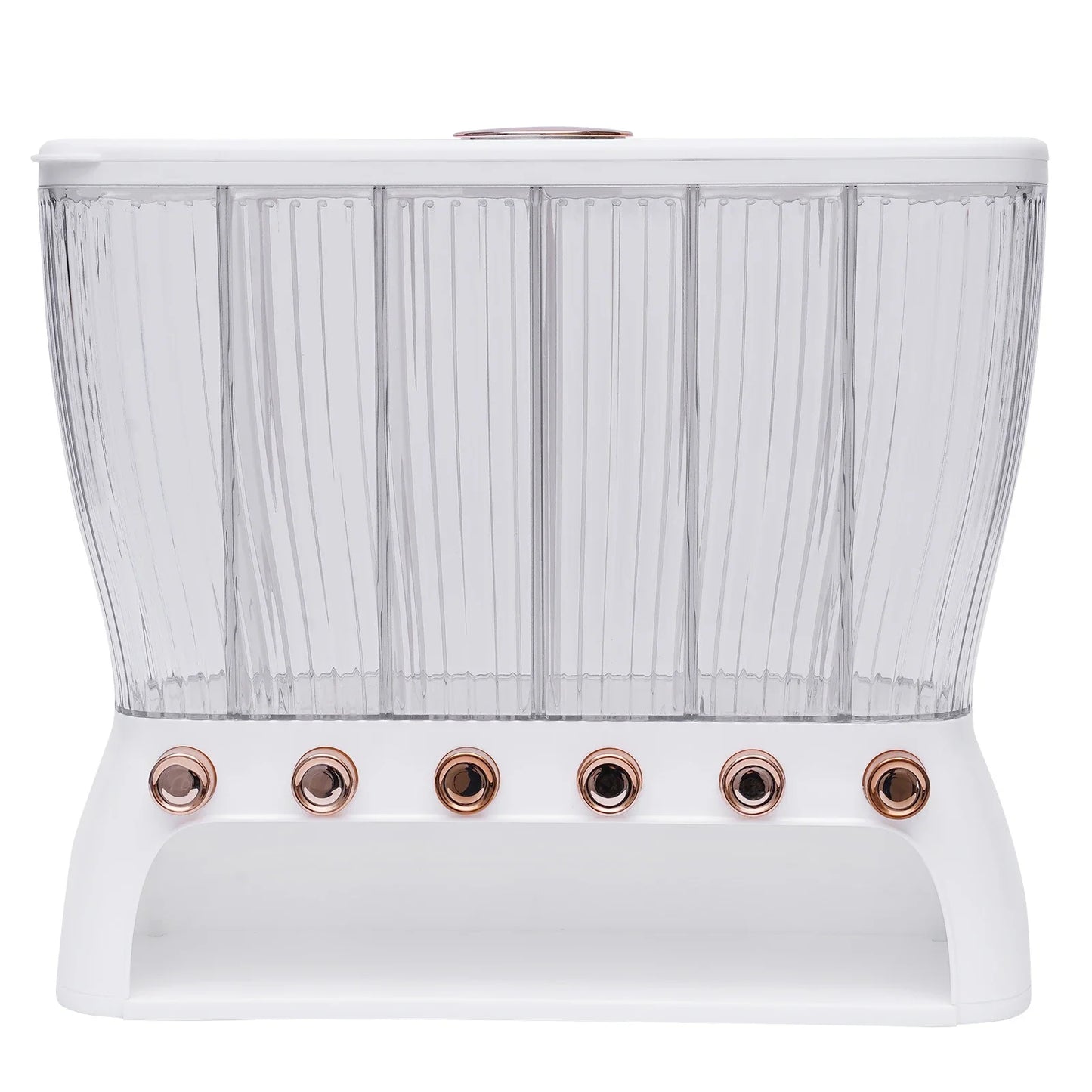 Six Grid Wall Mounted Dry Food Dispenser for Beans Cereals with Measuring Cup