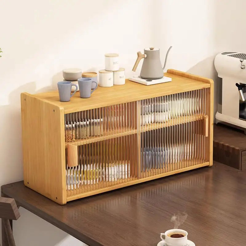 Gdrasuya10 Bamboo Kitchen Pantry Storage Cabinet With 4 Shelves