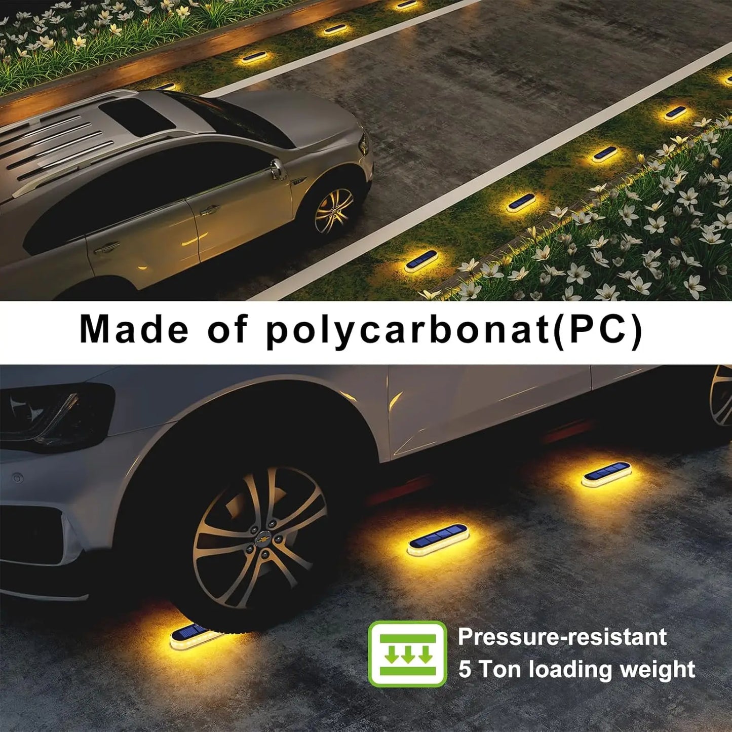 4 Pack Solar Deck Lights IP68 Waterproof Auto On Off