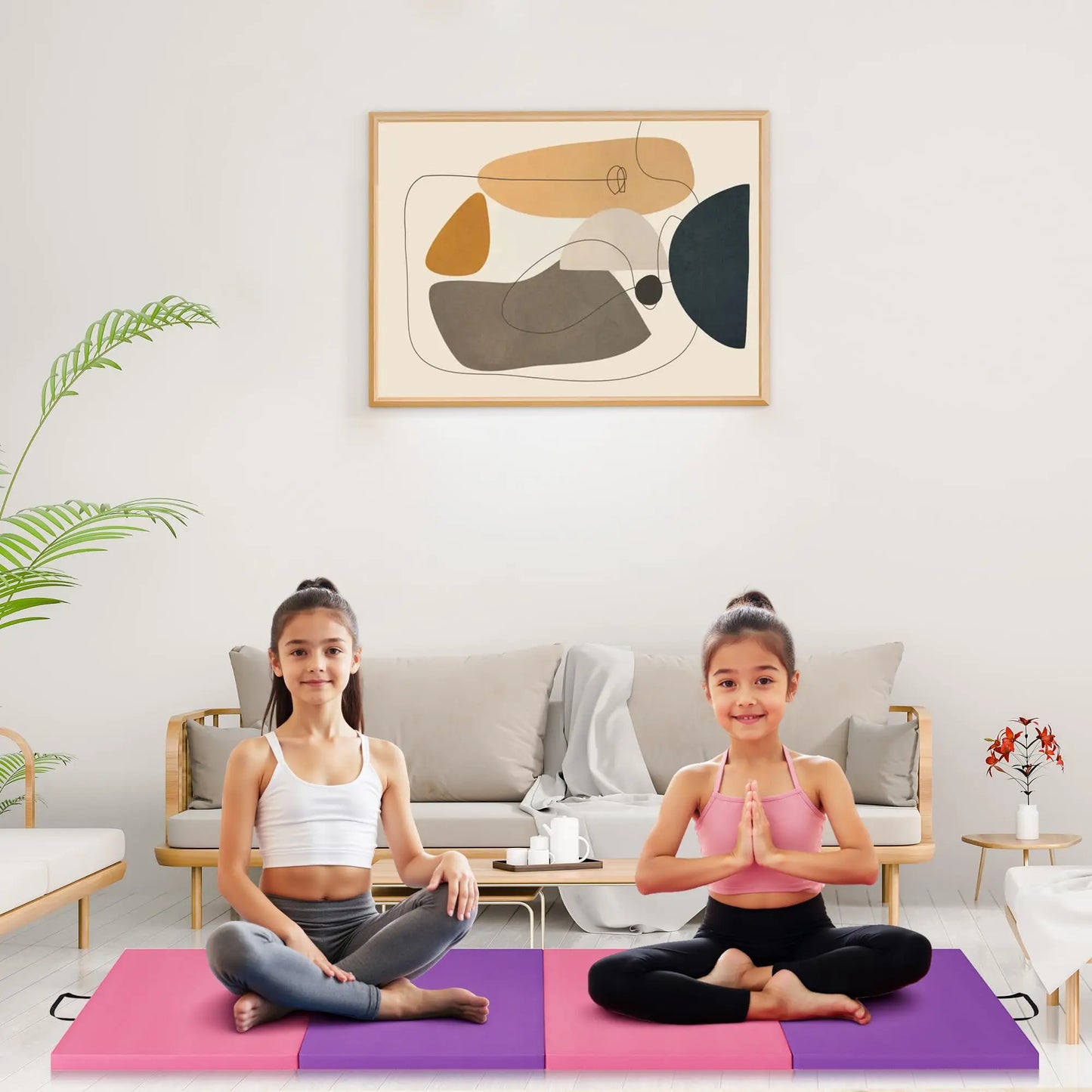 HiMISS Foldable Gymnastics Mat Home Gym Durable Exercise Tumbling Pad