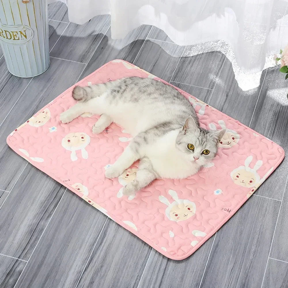 Cooling Ice Silk Pet Mat for Dogs and Cats Cushion