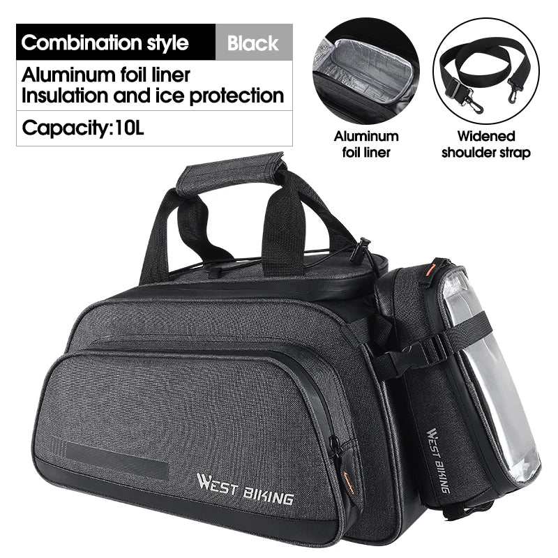 West Biking 2 in 1 Insulated Bicycle Bag 10L Trunk