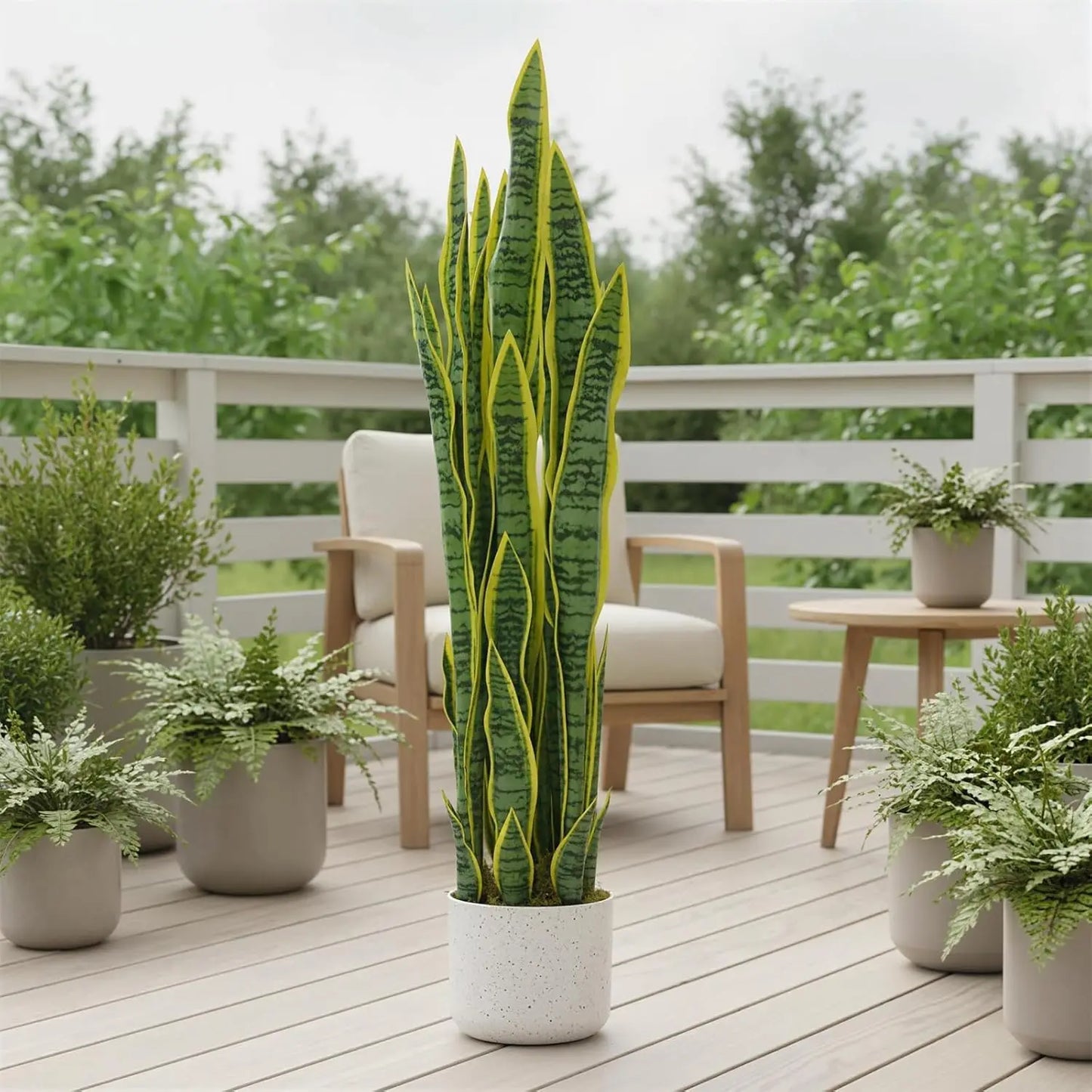 HiMISS Artificial Sansevieria Snake Plant With Planter