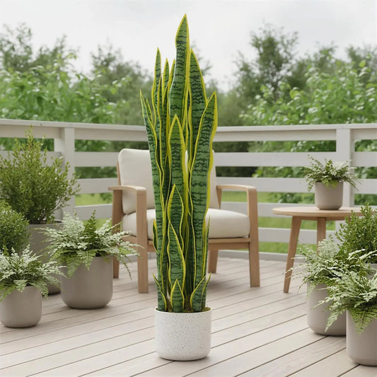 HiMISS Artificial Sansevieria Snake Plant With Planter