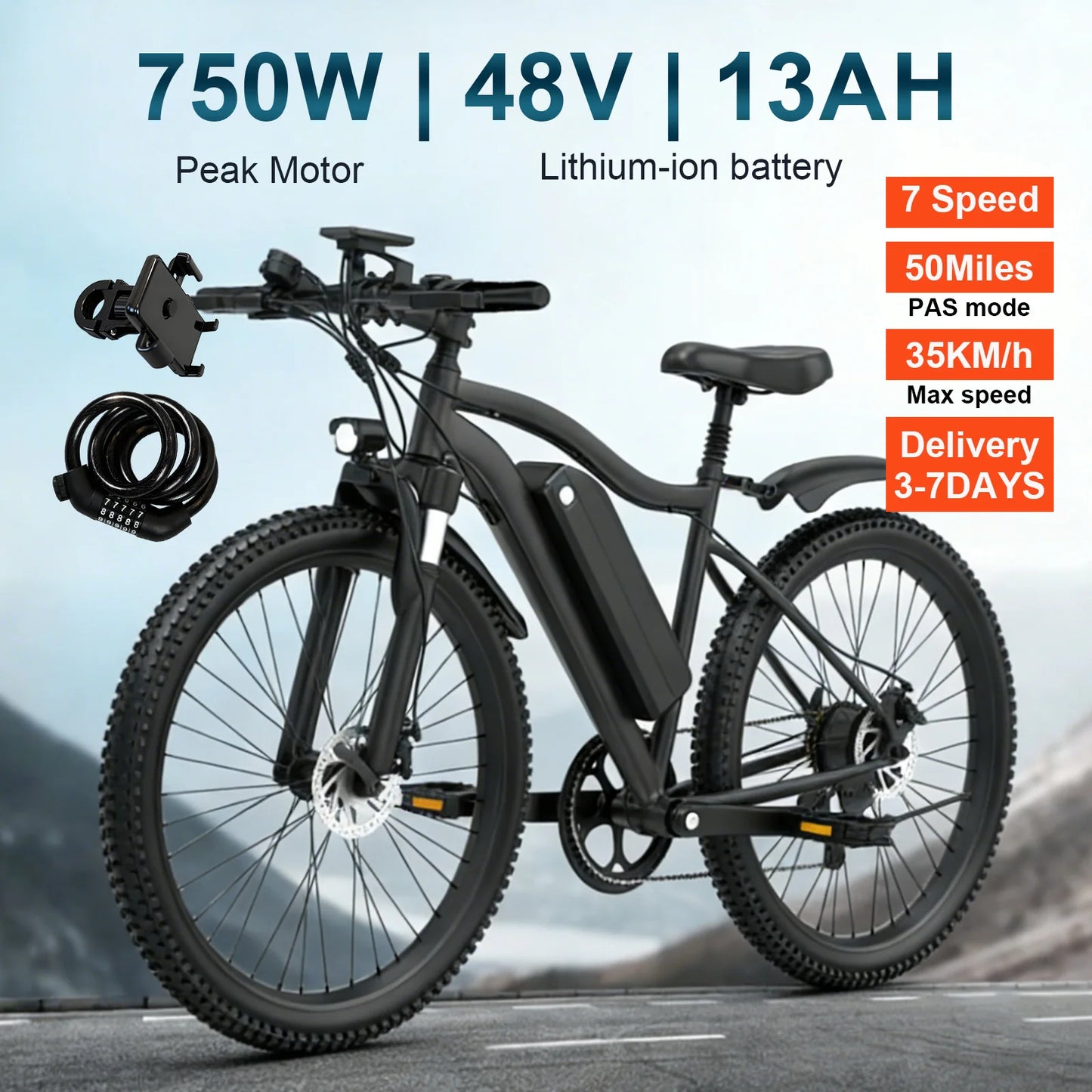 Toofly Mountain Electric Bicycle 48V 500W With Removable Battery