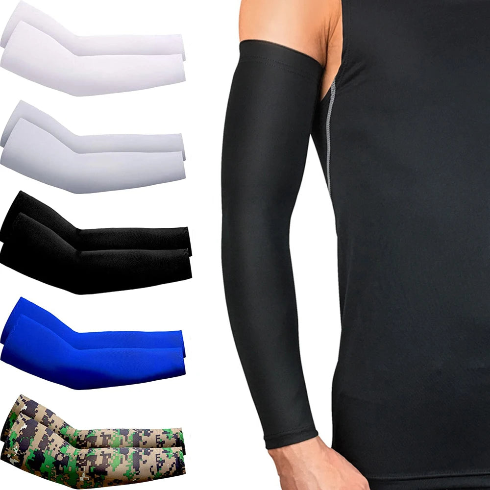 Two Pack Unisex Cooling Arm Sleeves UV Protection For Running Cycling Fishing