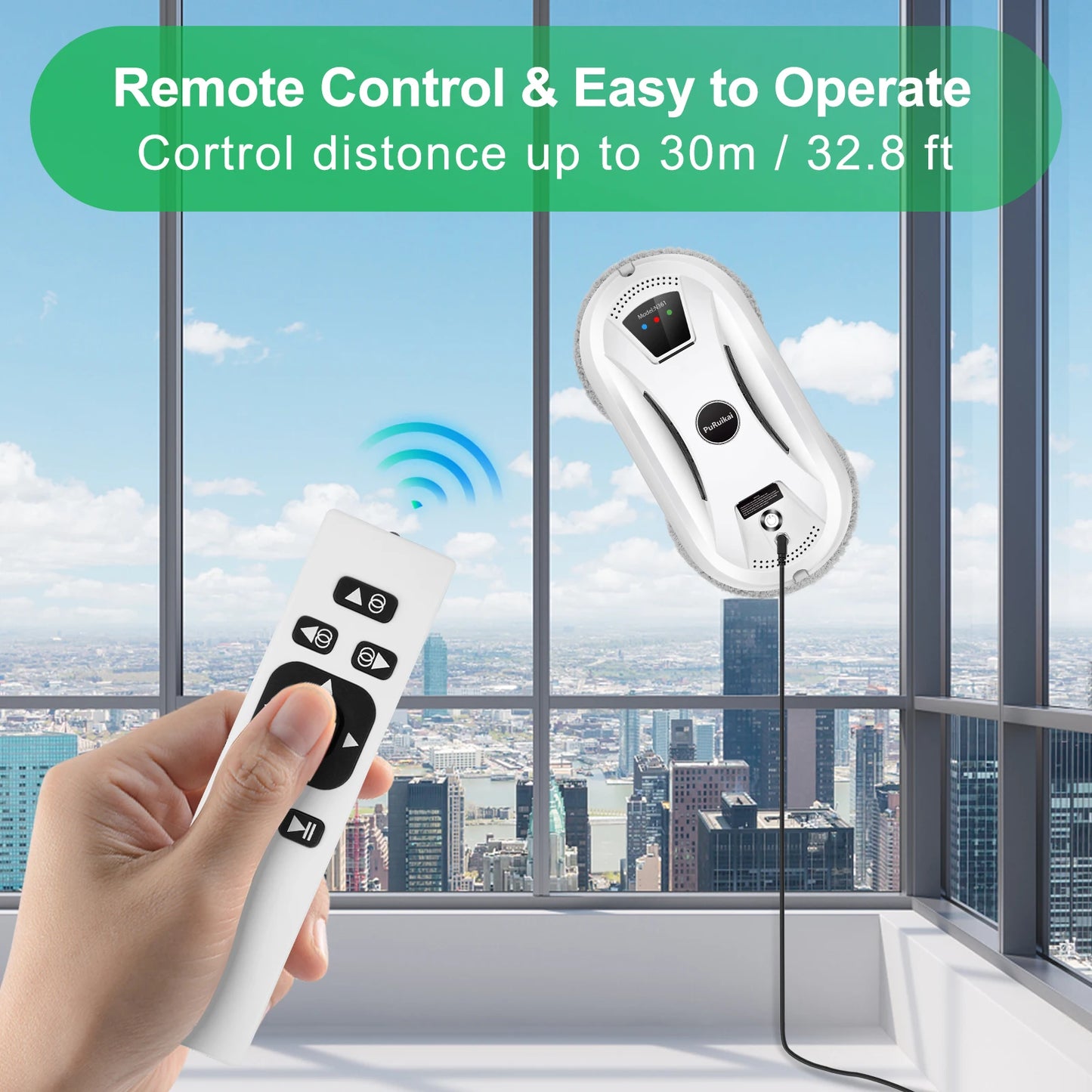 PuRuikai Window Cleaning Robot For Glass Surfaces Smart Home Vacuum