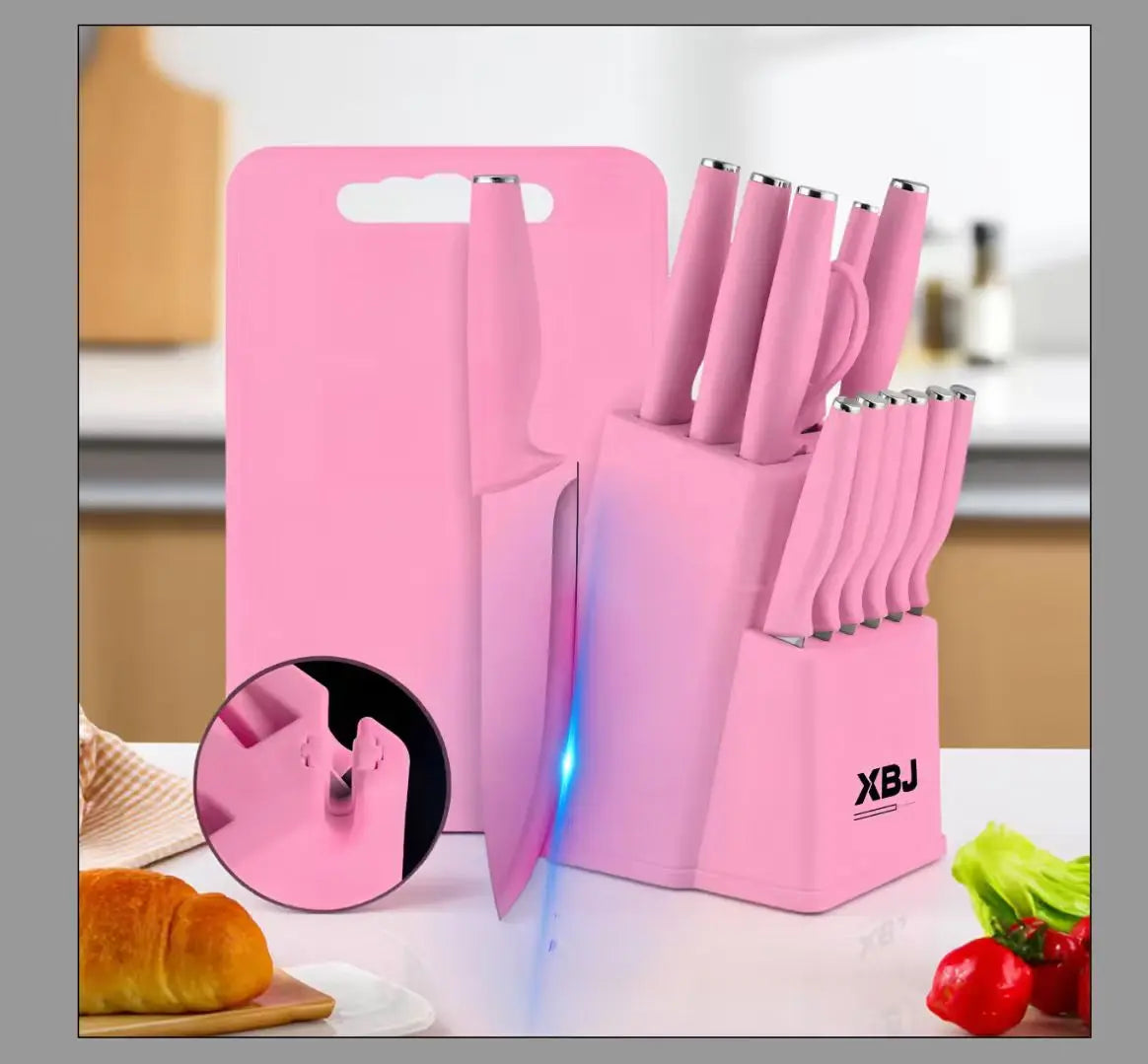 Stainless Steel Knife Set Ergonomic Handle Multi Purpose Kitchen