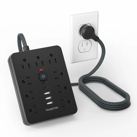 TRANSTON Strip With 9 AC Outlets And USB Surge Protector