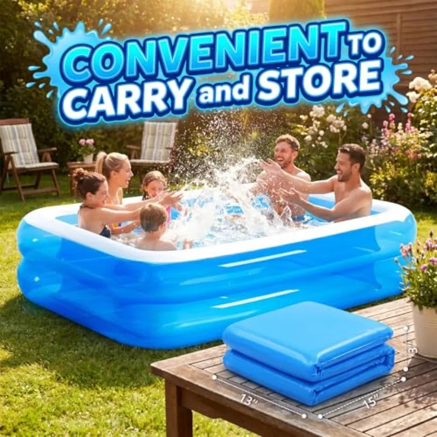Inflatable Family Pool Above Ground Heavy Duty Leakproof Drain Valve