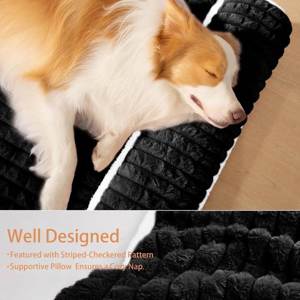 Orthopedic Dog Bed With Pillow And Waterproof Removable Washable Cover