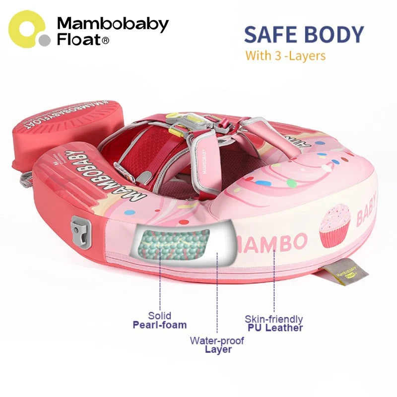Mambobaby Baby Pool Float With Canopy And Adjustable Strap