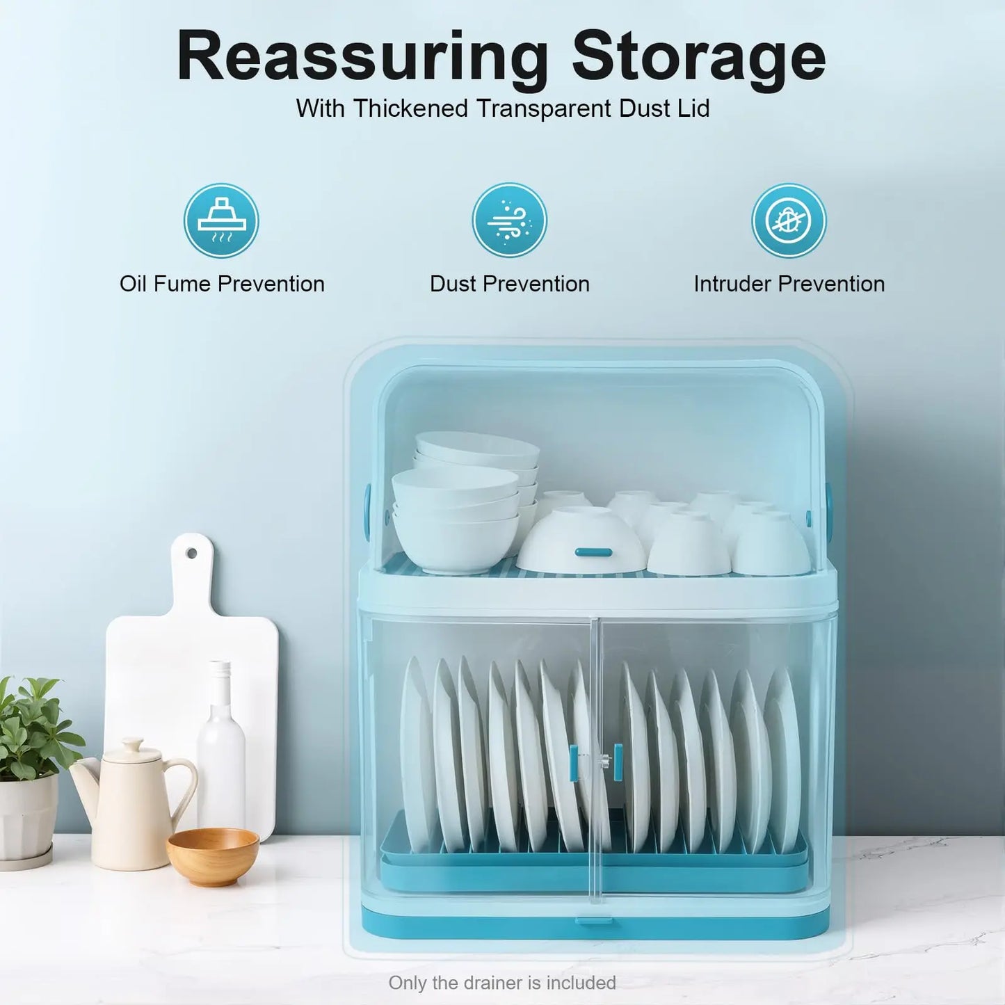 Bymaocar 2-Tier Dish Drying Rack With Drain Board