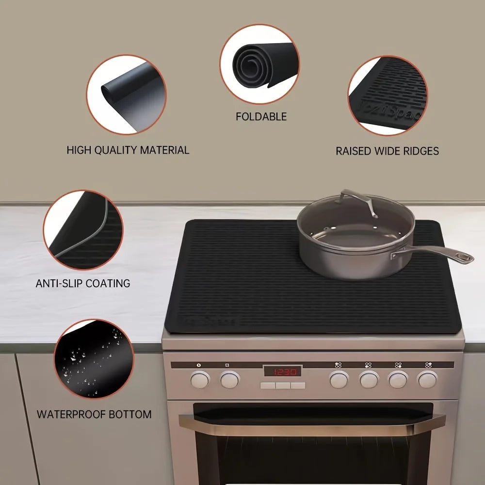 Silicone Stove Top Cover Mat For Glass Cooktops Heat Resistant Protector