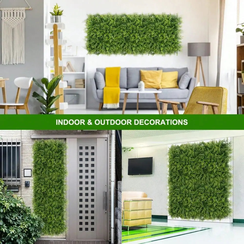 XMSJ Grass Wall Panels Boxwood Privacy Screen 12 Pieces