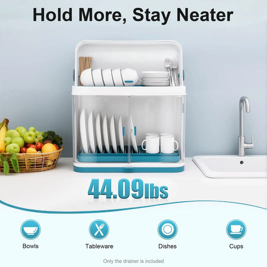 Bymaocar 2-Tier Dish Drying Rack With Drain Board