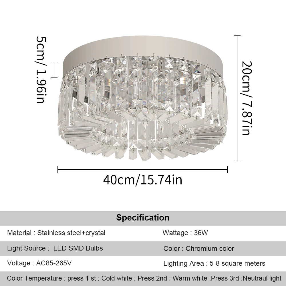 VETRULUS Crystal Ceiling Lamp Living Room Modern Chandelier