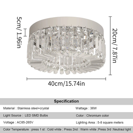VETRULUS Crystal Ceiling Lamp Living Room Modern Chandelier