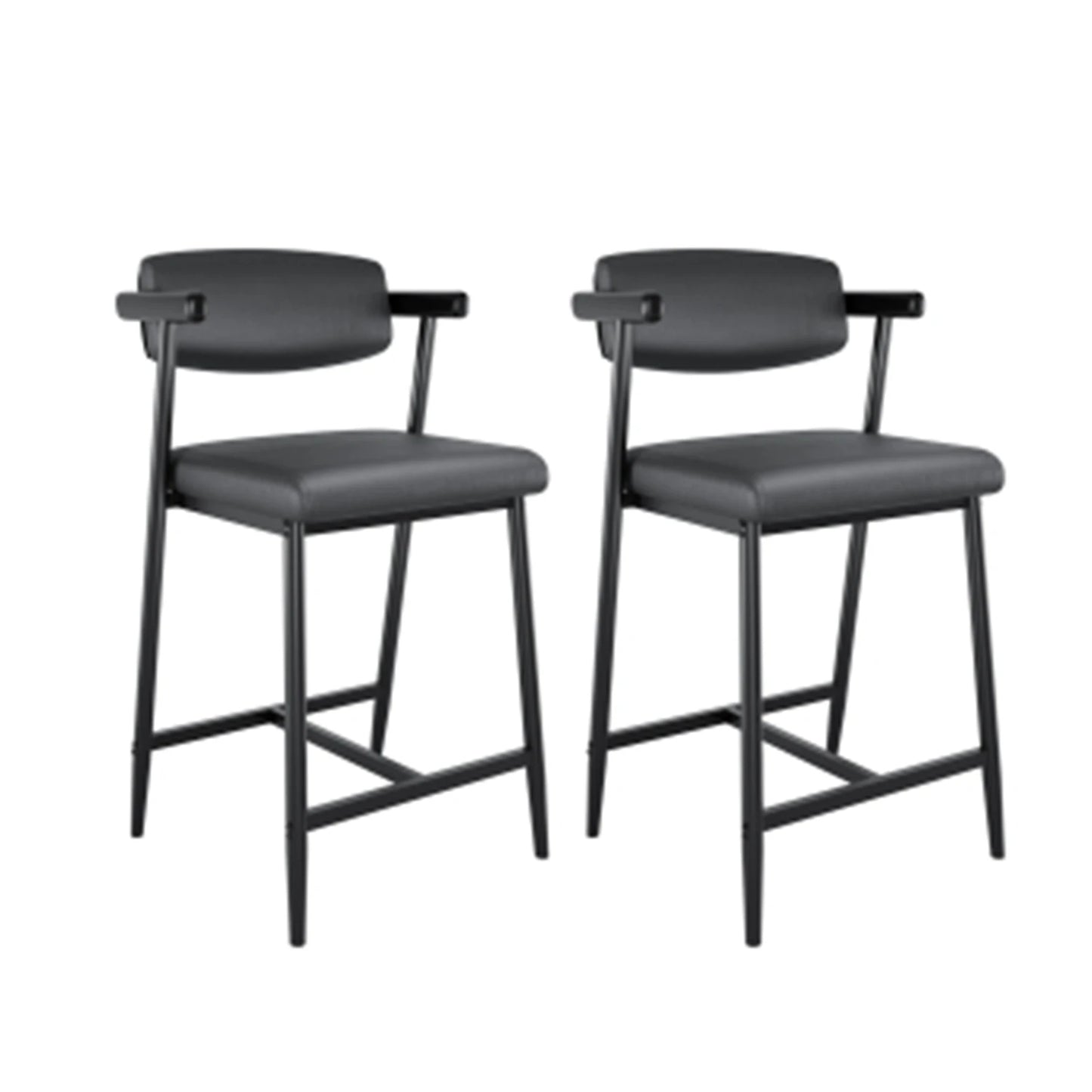 TWISTER.CK Modern Bar Stools Set With Back And Upholstered Seat