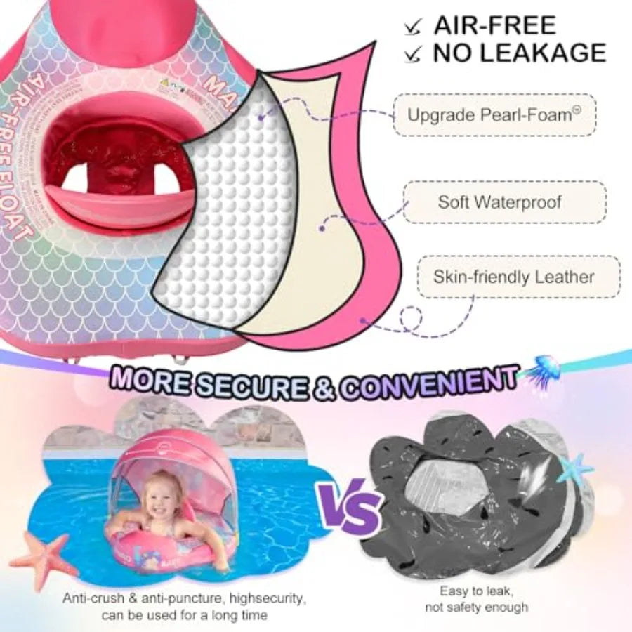 Pool Float With Canopy Safe Seat For Infants 3-24 Months