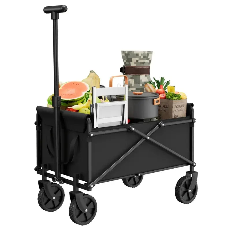 Heavy Duty Folding Wagon Cart With 360 Degree Wheels
