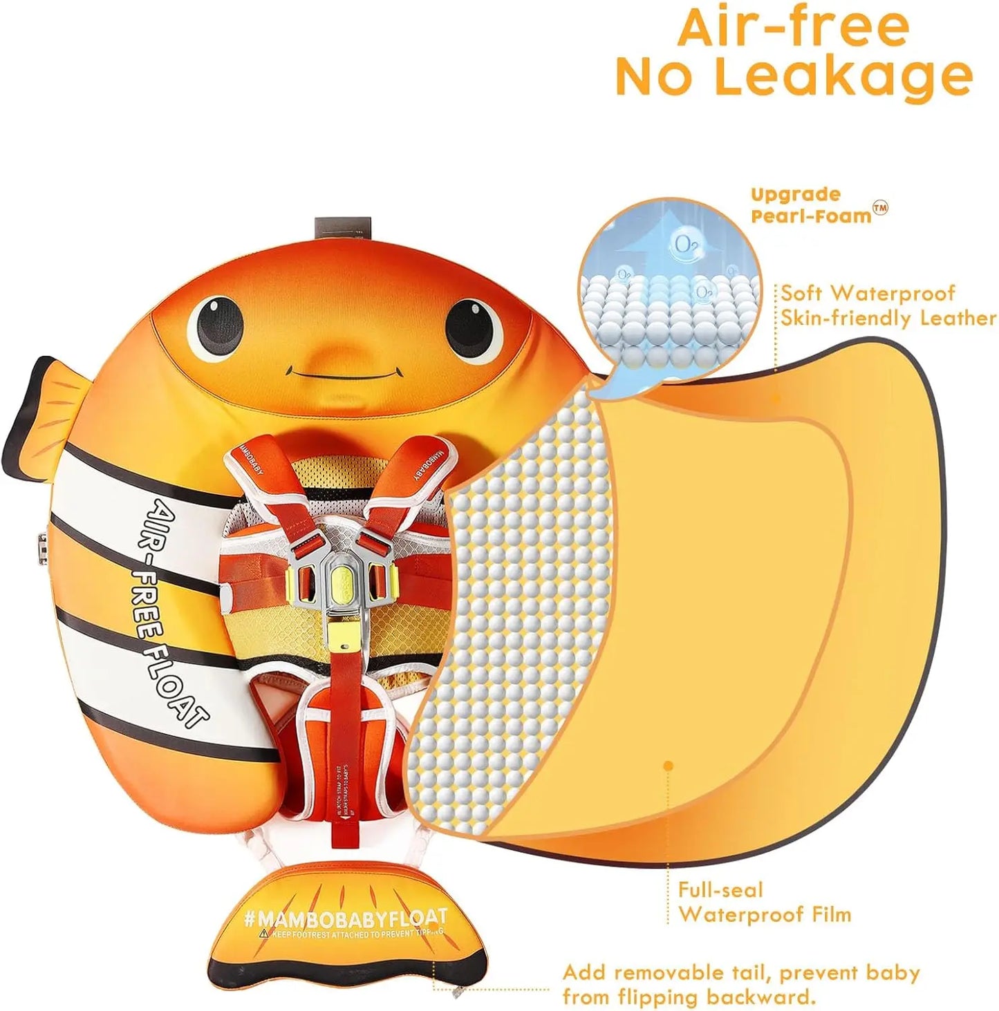 Baby NonInflatable Pool Float with Canopy and UPF Sun Protection