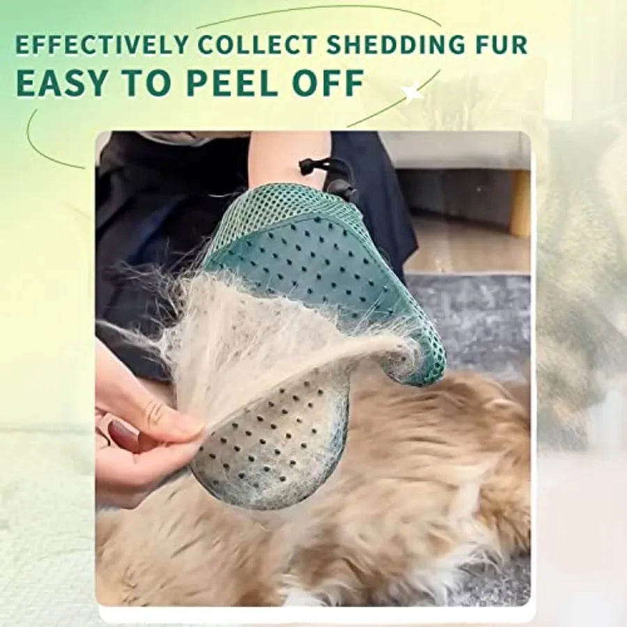 2 In 1 Cat Fur Glove Pet Hair Remover For Grooming Massage