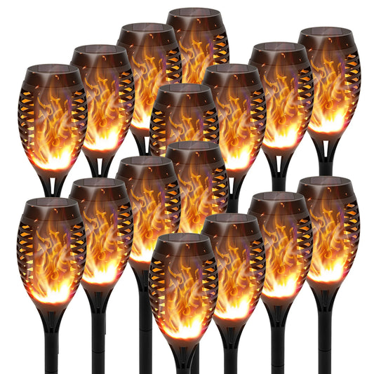 Solar LED Torch Lights With Flickering Flame For Outdoor Path