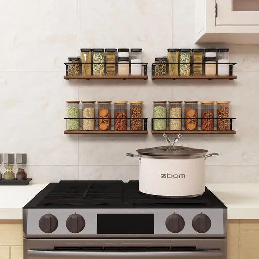 Rustic Style Wall Mount Spice Rack For Cabinet Door
