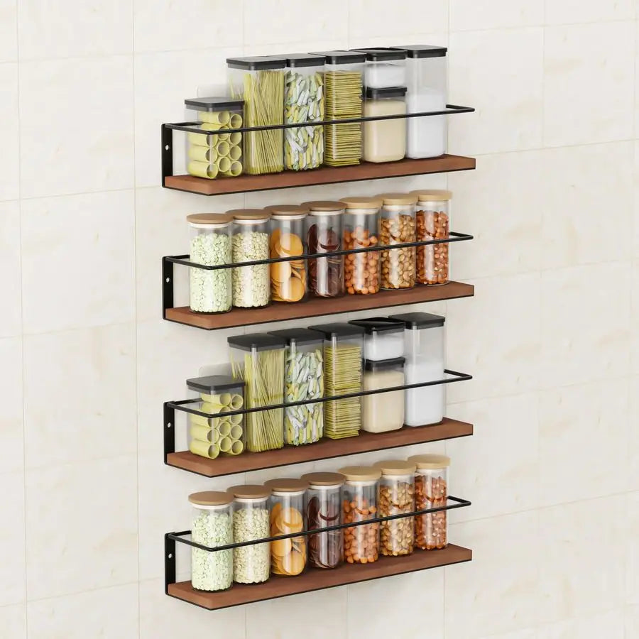 Rustic Style Wall Mount Spice Rack For Cabinet Door