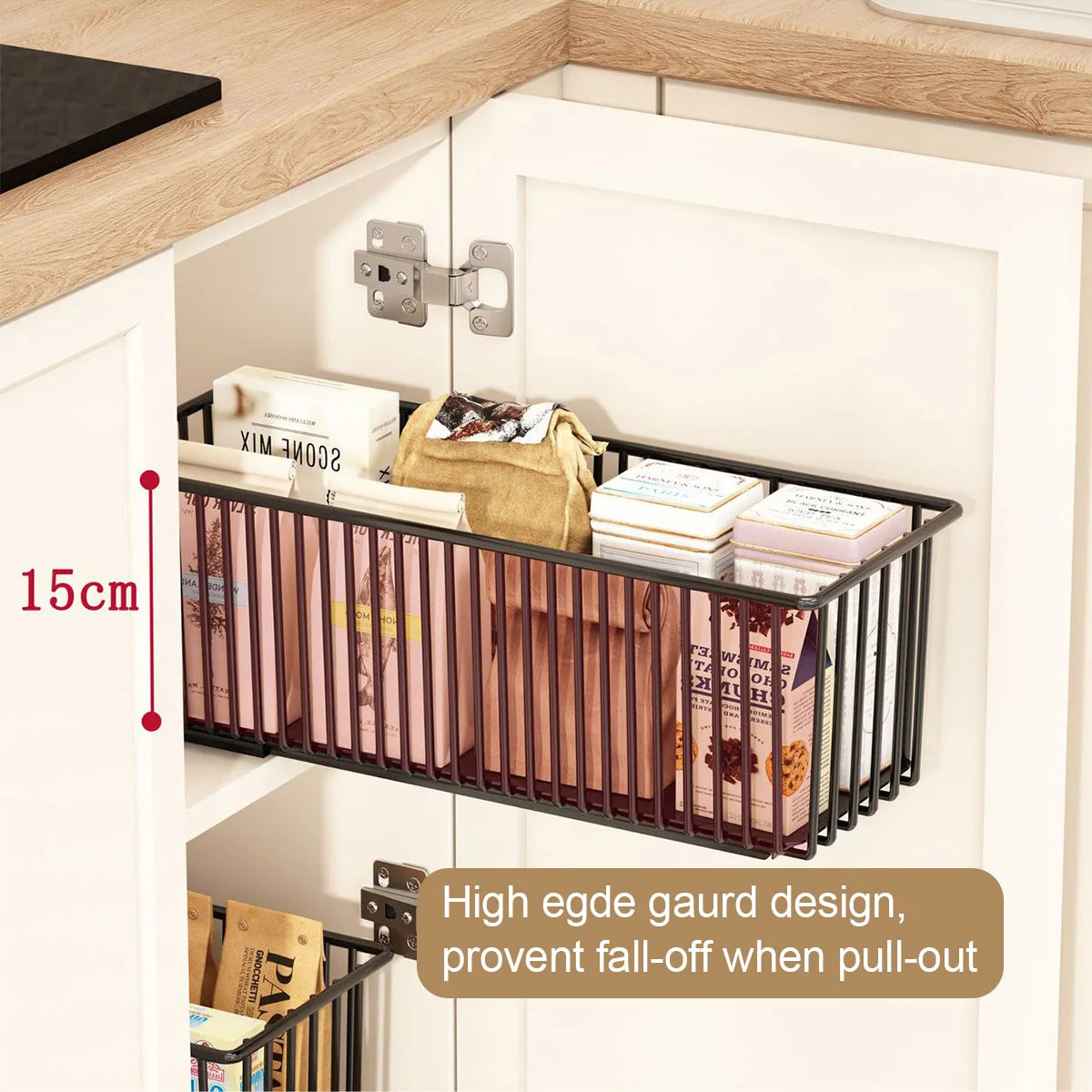 TWISTER.CK Pull Out Cabinet Organizer 2 Pack Drawer Slides For Kitchen