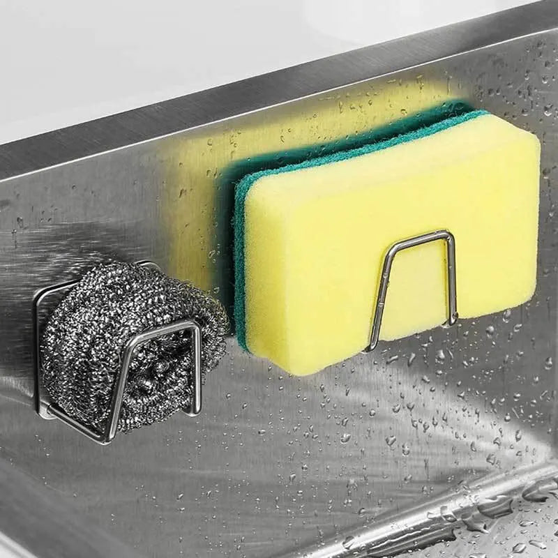 Stainless Steel Sink Sponge Holder Rack For Kitchen Organization