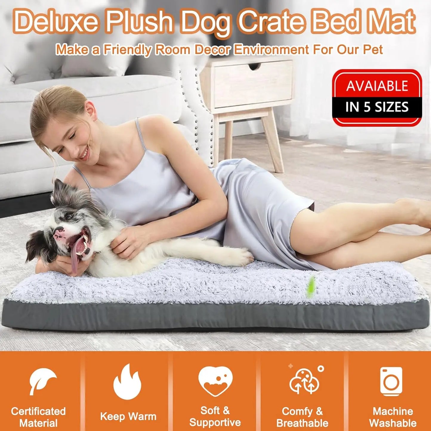 Deluxe Washable Dog Bed For Large Dogs Anti-Slip Comfort