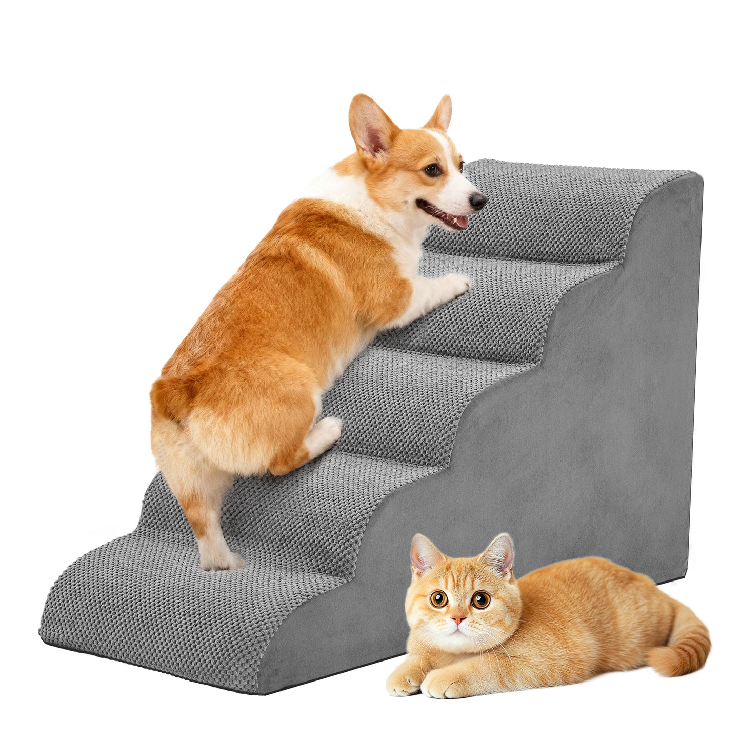Three To Five Step High Density Foam Dog Stairs Ramp