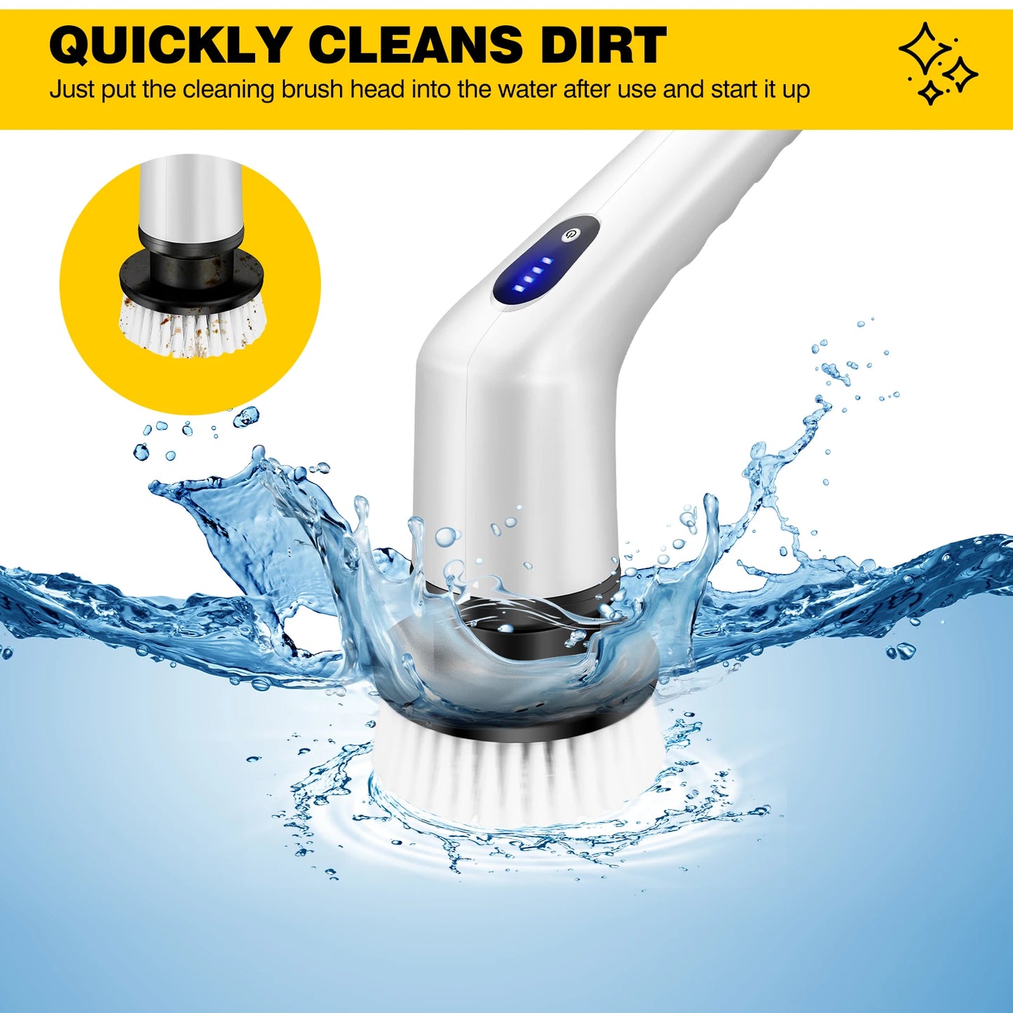 DayPlus 3 In 1 Electric Cleaning Brush USB Rechargeable Scrubber