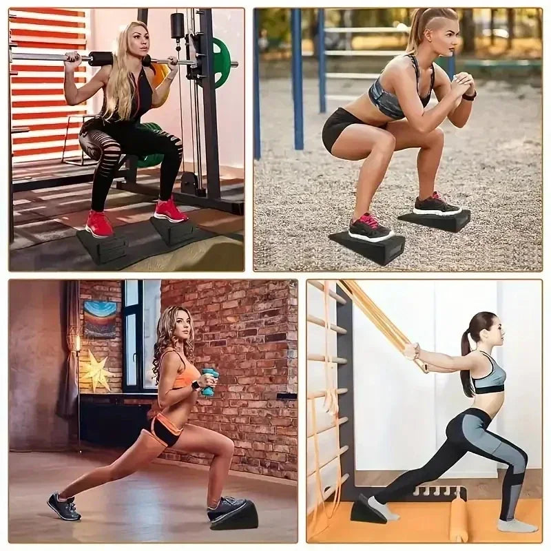 Yoga Wedge Slant Boards With Adjustable Bricks And Squat Blocks