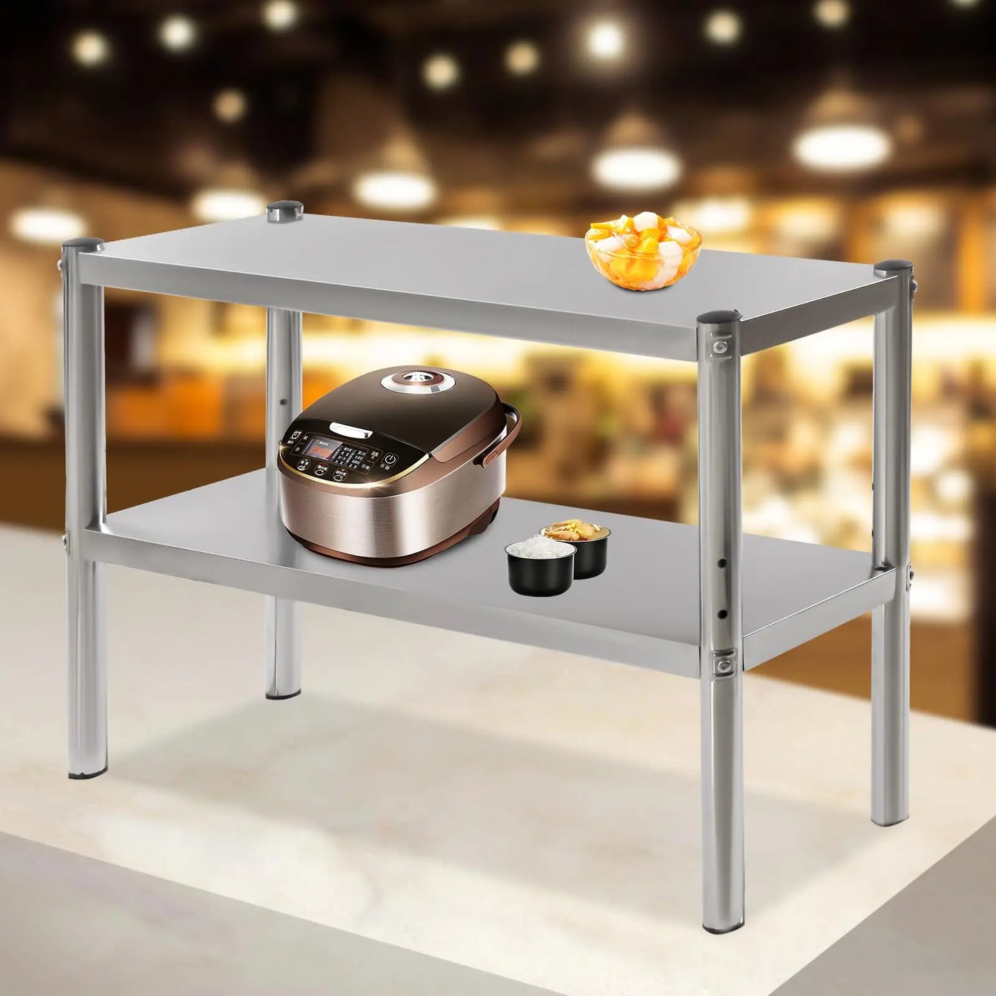 Bymaocar Double Tier Stainless Steel Overshelf For Prep Work