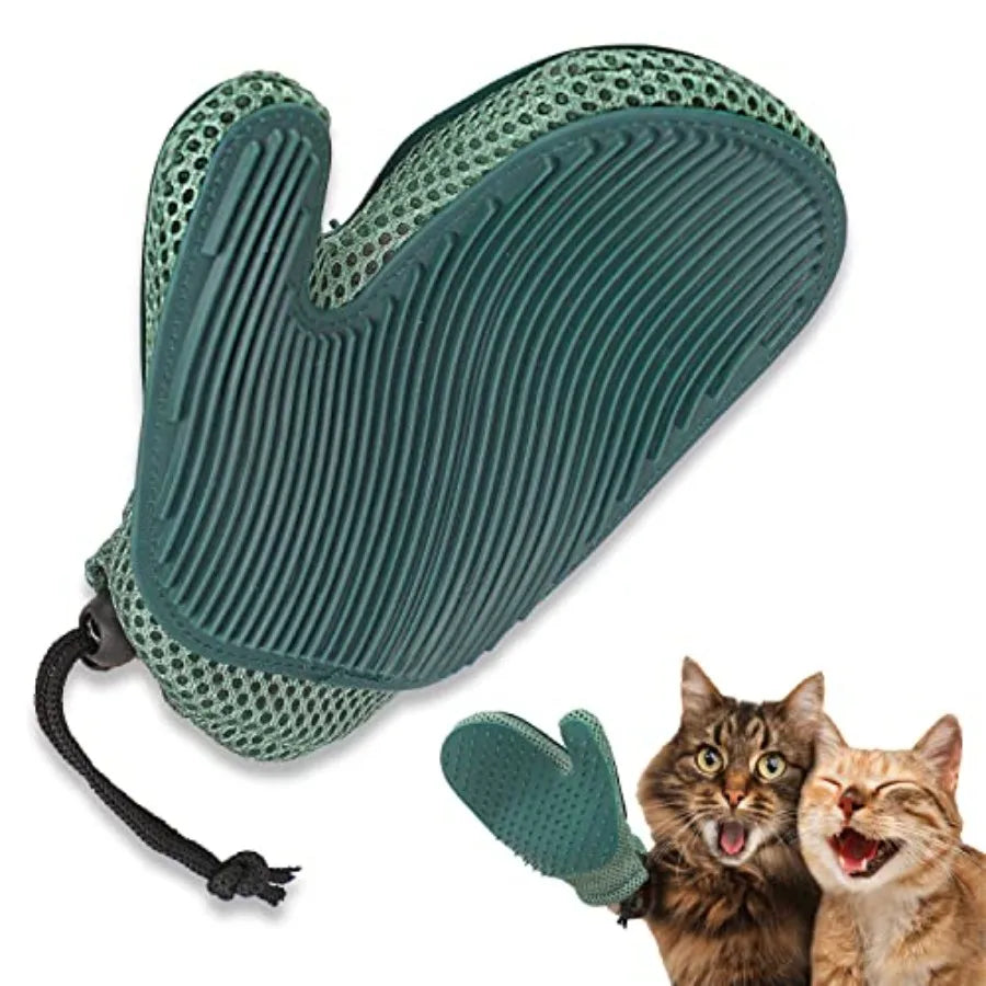 2 In 1 Cat Fur Glove Pet Hair Remover For Grooming Massage