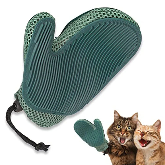 2 In 1 Cat Fur Glove Pet Hair Remover For Grooming Massage