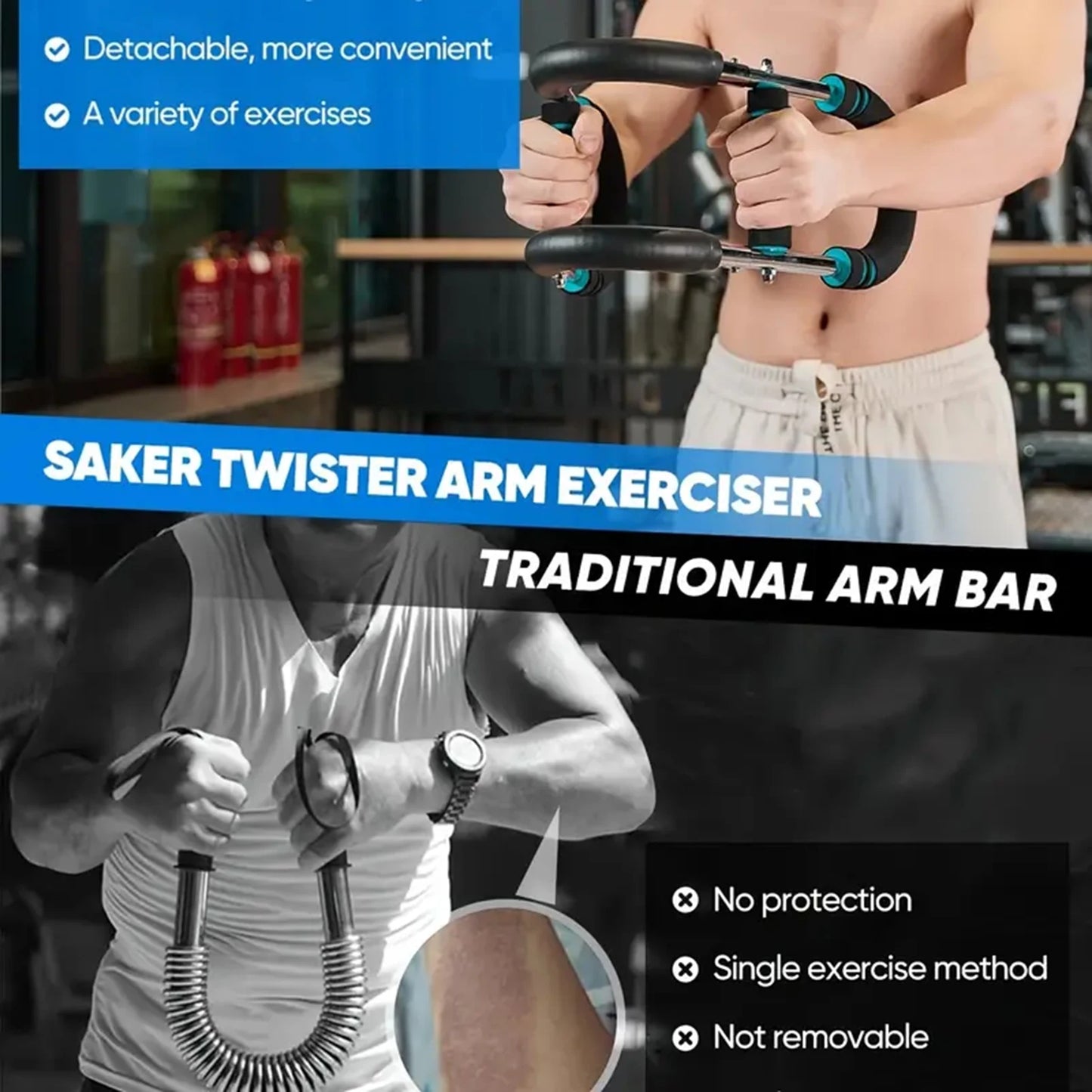 U Shape Hand Gripper Strength Trainer Twister Arm Exerciser