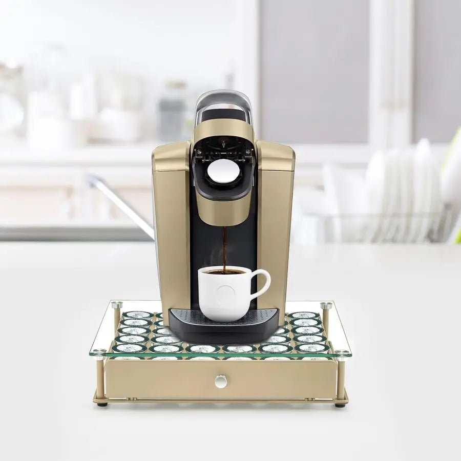 XMSJ Pod Holder With Tempered Glass Top For K CupPods