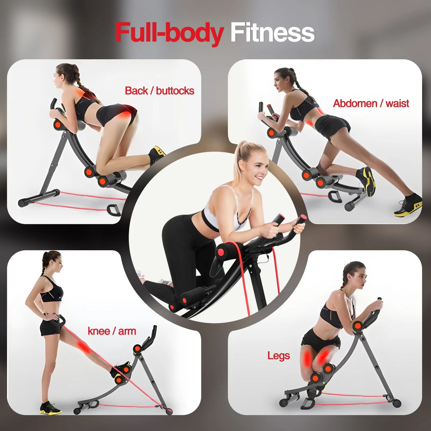 Foldable Ab Machine For Home Gym Abdominal Trainer LCD Display 440lbs