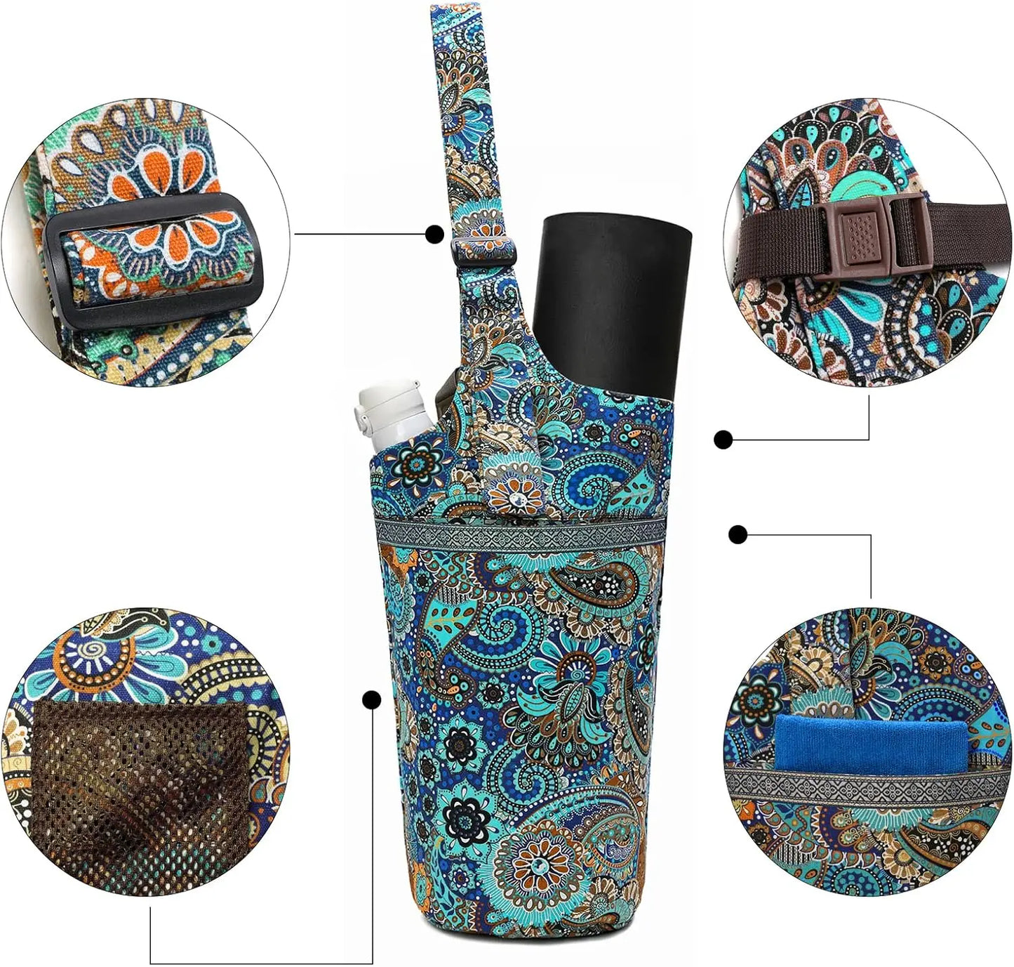 Yoga Mat Bag For Women With Large Zipper Pockets Carrier
