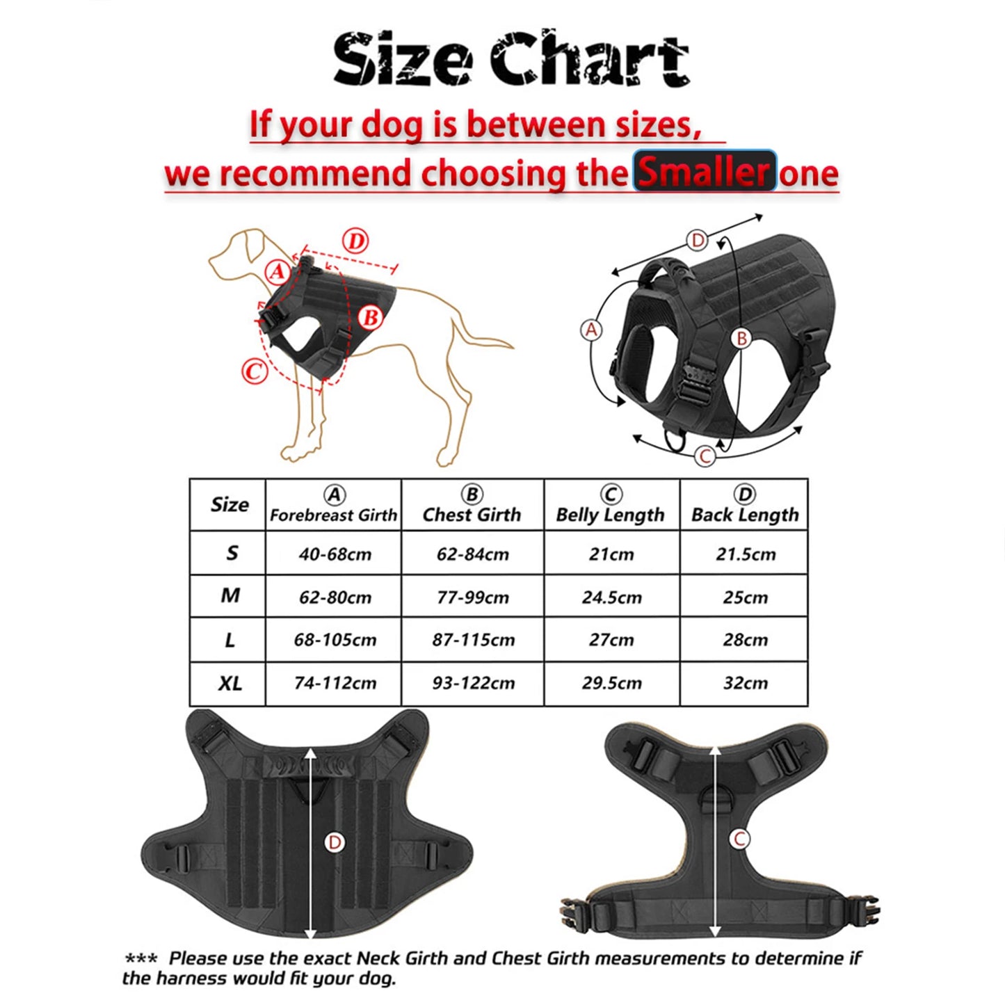 PETRAVEL CN Tactical Dog Harness Set With MOLLE Pouches