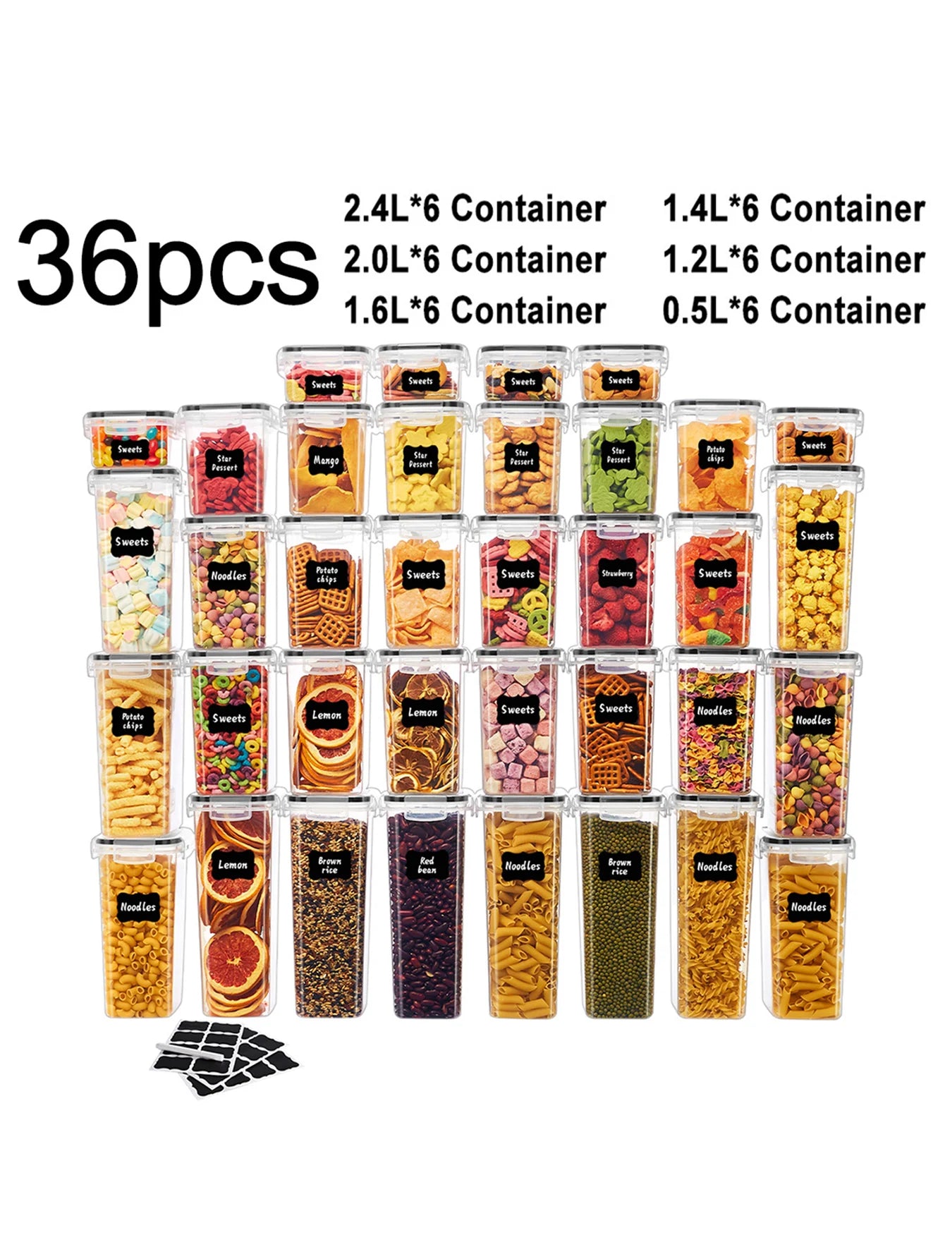 Stackable Large Capacity Food Storage Containers Set For Kitchen Organization