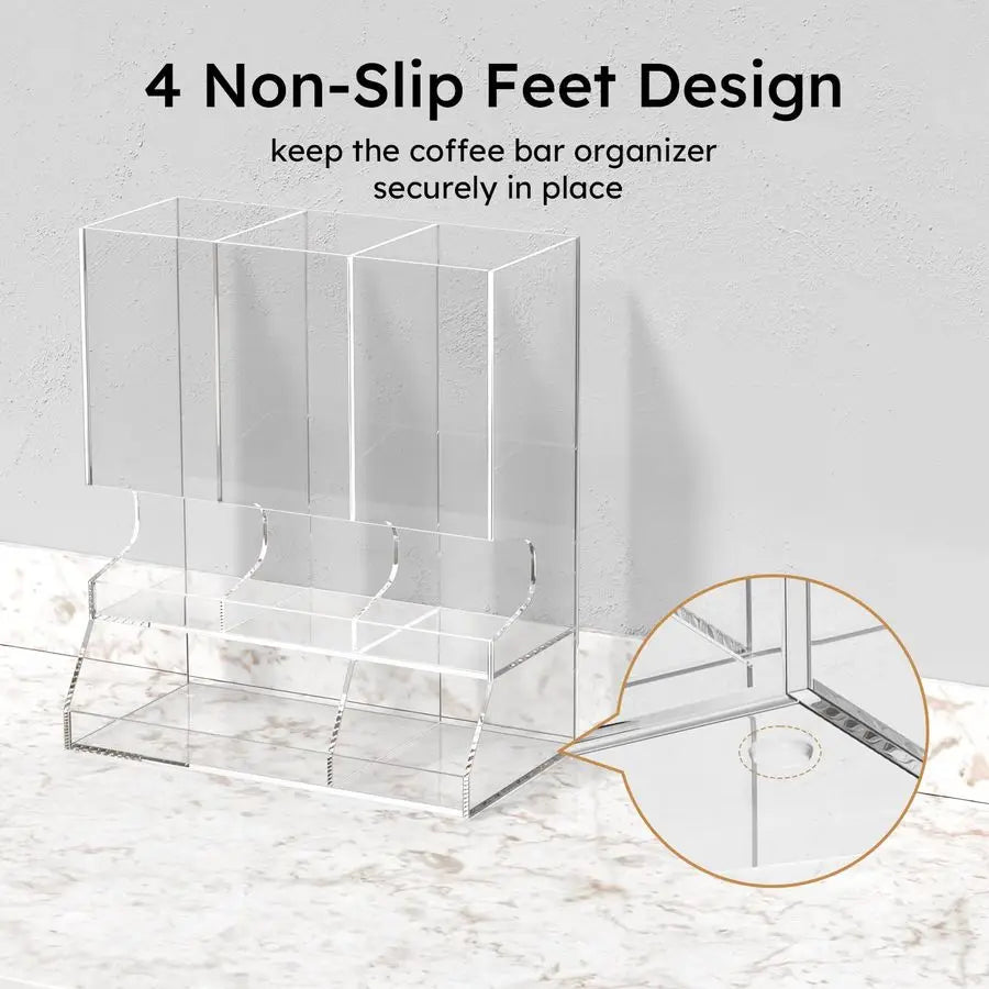 XMSJ Clear Acrylic Coffee Pod Dispenser Organizer Rack