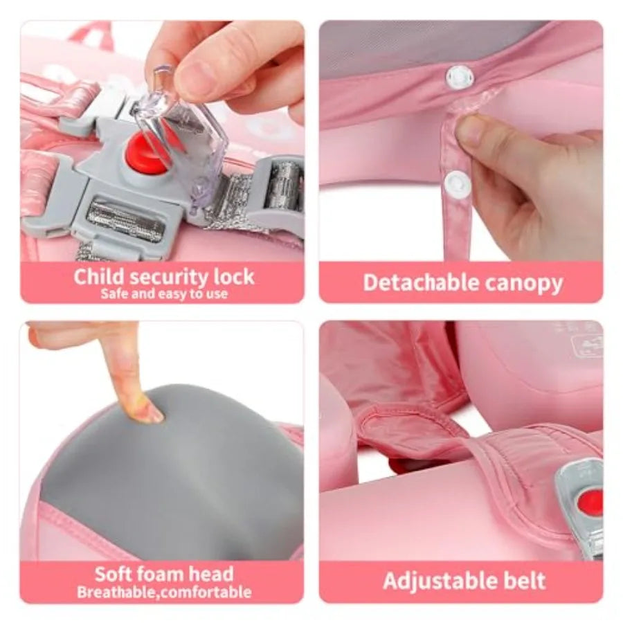 Non Inflatable Baby Swim Float With Tail Canopy Smart Trainer